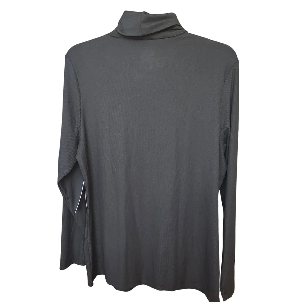 32 Degrees Heat Black Ribbed Turtleneck Long Sleeve Thermal Shirt Top‎ XXL NWT